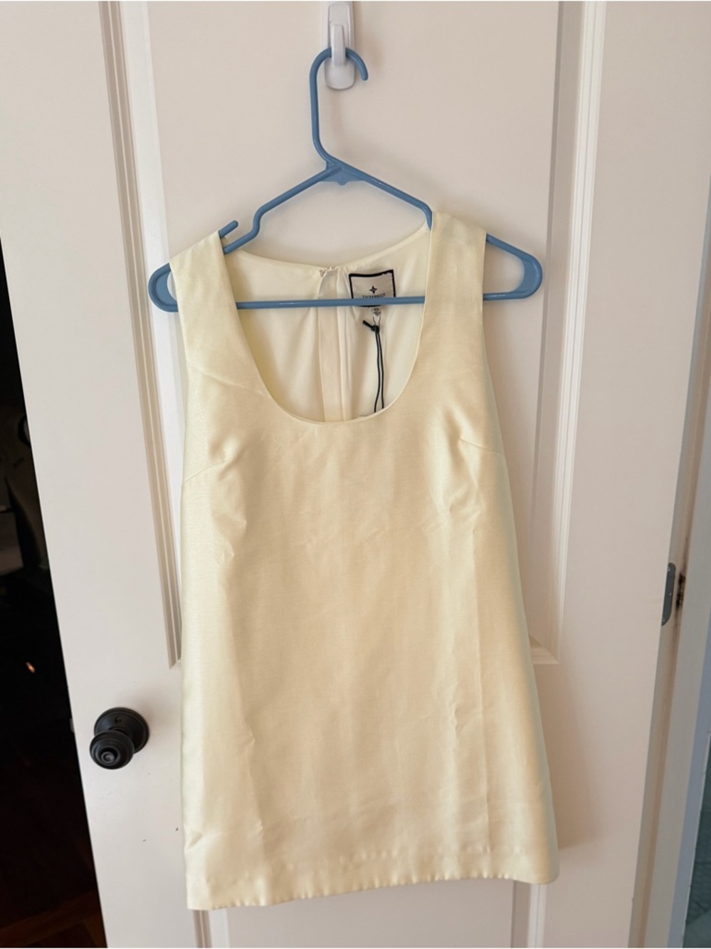 Tuckernuck Ivory Dupioni Mollie Sleeveless Scoop-Neck Mini Dress